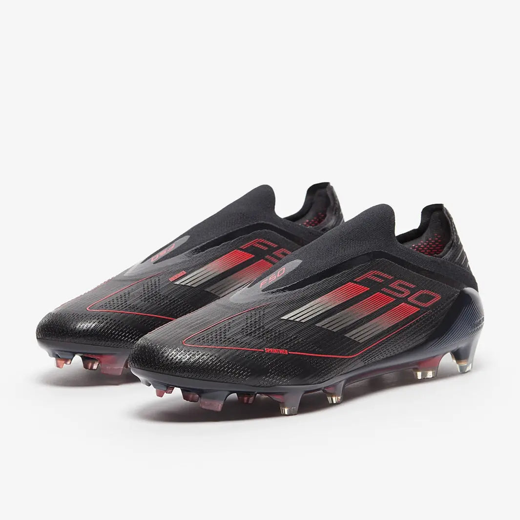 F50 Elite Laceless Firm Ground - Black/Iron Met./Lucid Red - Adult Boots Football Frenzy Shop