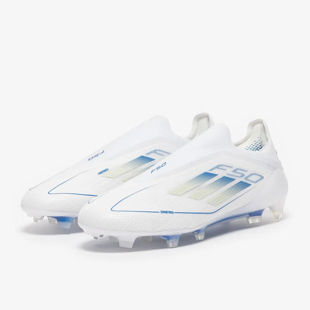 F50 Elite Laceless Firm Ground - White/Pearl Met./White - Adult Boots Football Frenzy Shop
