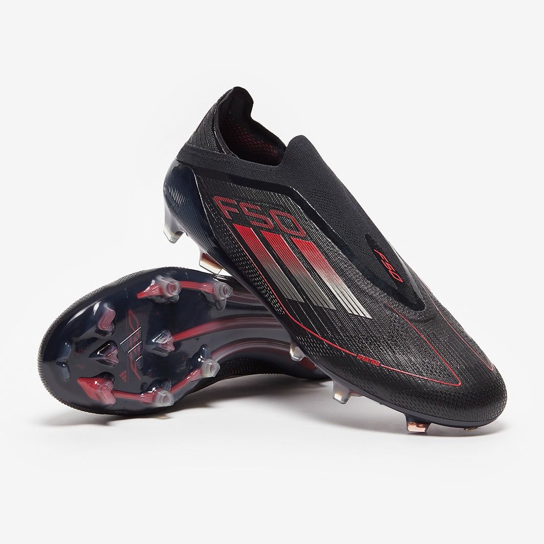 adidas F50 Elite Laceless Firm Ground - Black/Iron Met./Lucid Red - Adult Boots