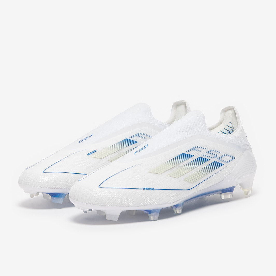 adidas F50 Elite Laceless Firm Ground - White/Pearl Met./White - Adult Boots