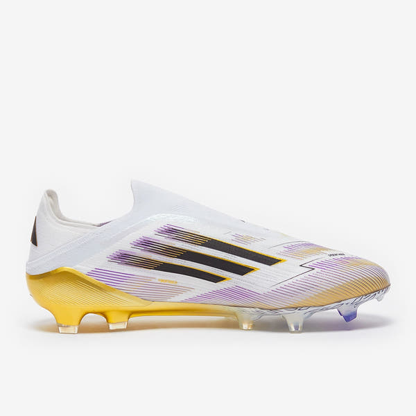 adidas F50 Elite Laceless Firm Ground - White/Core Black/Met Gold - Adult Boots