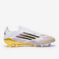 adidas F50 Elite Laceless Firm Ground - White/Core Black/Met Gold - Adult Boots
