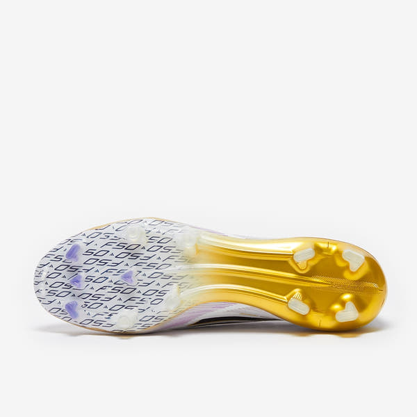 adidas F50 Elite Laceless Firm Ground - White/Core Black/Met Gold - Adult Boots