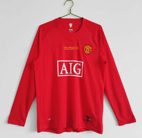 07/08 season Manchester United home Champions League Long sleeved Retro Fan version