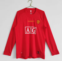 07/08 season Manchester United home Champions League Long sleeved Retro Fan version