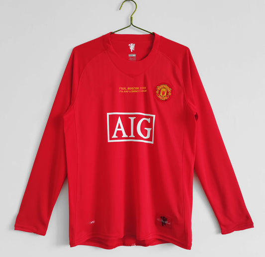07/08 season Manchester United home Champions League Long sleeved Retro Fan version